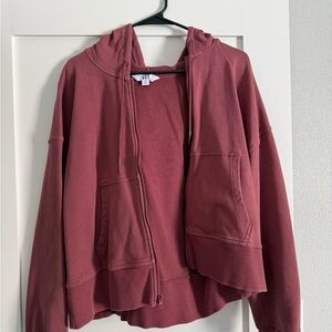 Women's Burgundy Hoodie Jacket